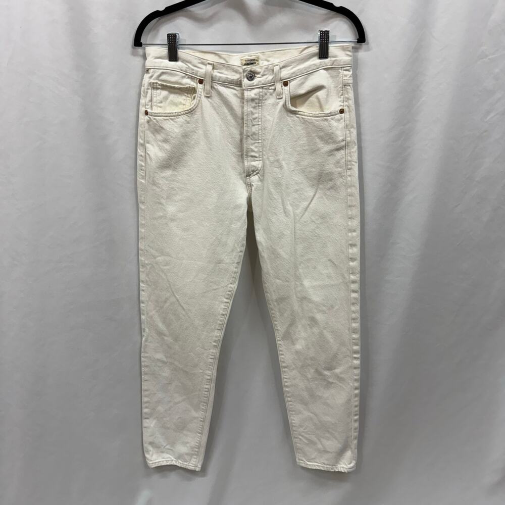 Citizens Of Humanity White Button Fly High Rise Crop Liya Jeans 28